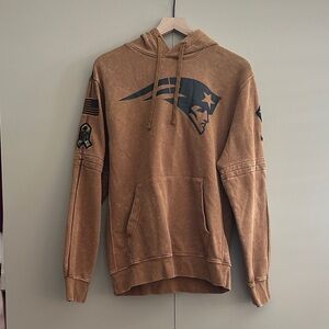 Mens brown military patriots hoodie